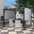 thumbnail image 1 of Outsunny 10' x 10' Patio Pergola with Weather-Resistant Steel Frame, Backyard Sun Shade Canopy Cover Shelter for Porch Party, Garden, Grill Gazebo, White, 1 of 10