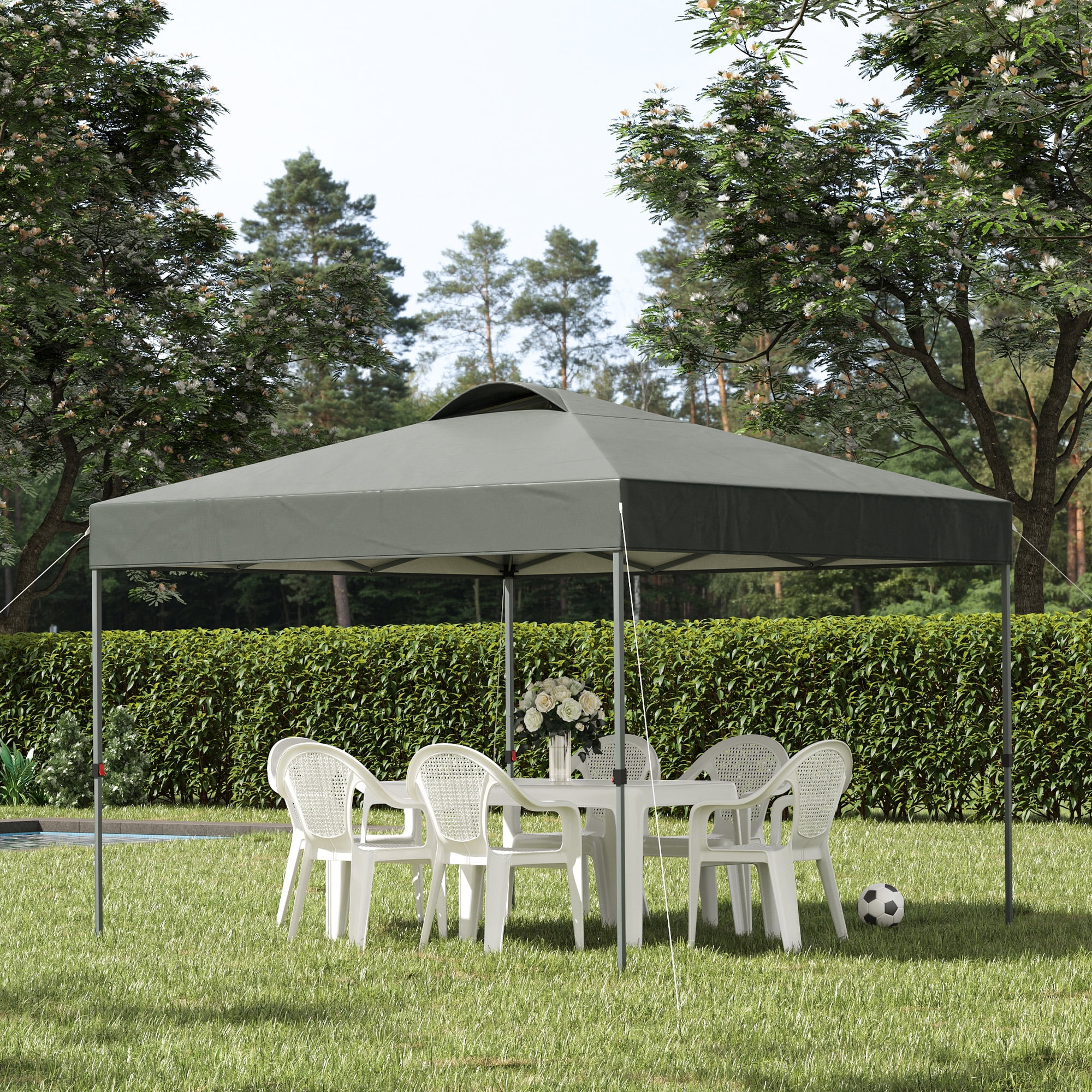 Gray 10' x 10' Pop Up Canopy Tent with Steel Frame