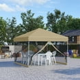 thumbnail image 1 of Outsunny 10x10 ft Khaki Pop up Outdoor Canopies, Adjustable Height, 1 of 9