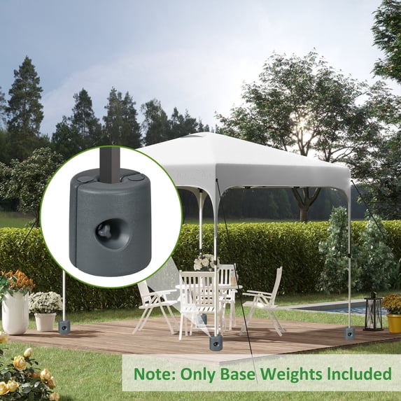 Outsunny Tent Weights Set of 4, HDPE Water or Sand Filled Canopy Weights, 104LBS