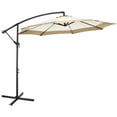 Outsunny 10Ft Cantilever Umbrella, Offset Patio Umbrella With Crank And Cross Base For Deck