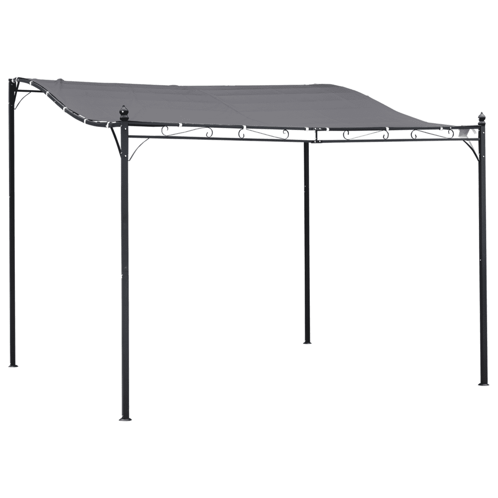 Outsunny 10x10 Steel Pergola Canopy Gray Garden Structure Outdoor Shade