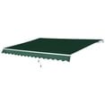 thumbnail image 1 of Outsunny 12' x 8' Green Manually Retractable Patio Awning, UV Resistant, 1 of 11