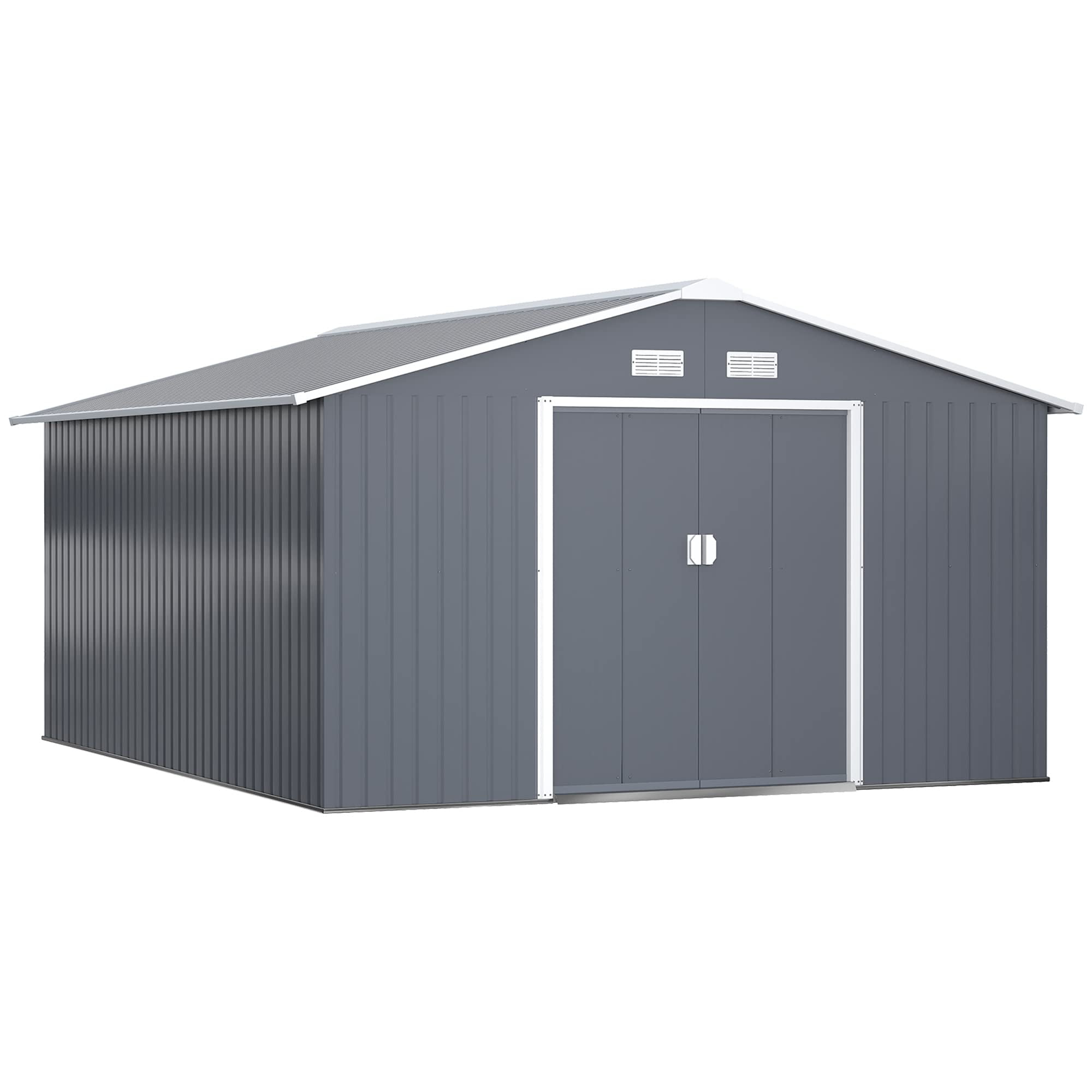 Outsunny 11' x 13' AIF4 Outdoor Storage Shed, Garden Tool House with
