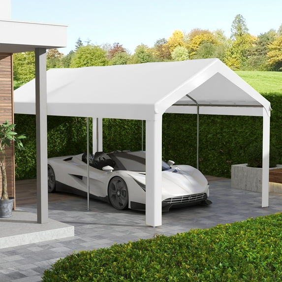 Outsunny 117.25 x 235.75 x 0.01 inches White Carport