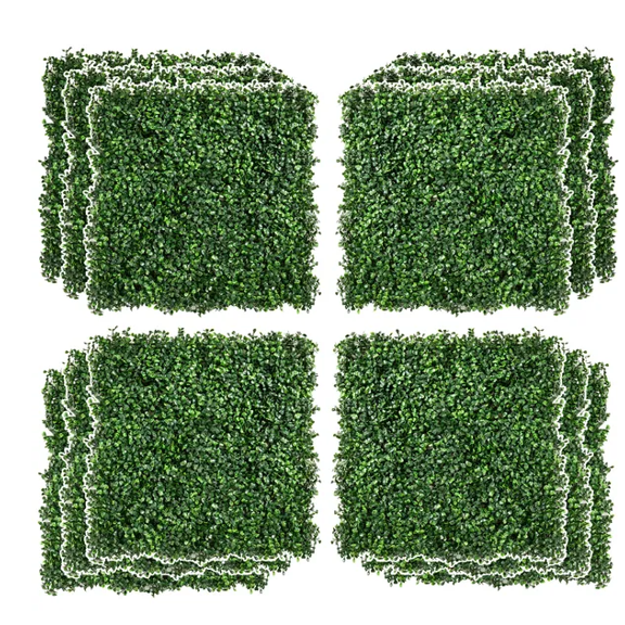 Outsunny 12-Piece 19.75” x 19.75” Milan Artificial Grass  Water Drainage  & Soft Feel  Light Green