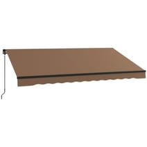 OutsunnyÂ 12' x 10' Patio Retractable Awning Sunshade Shelter, Coffee