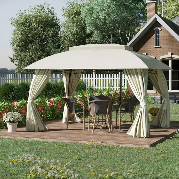 Outsunny 12 x 12 ft Pop-Up Hexagon Gazebo, UV Protection
