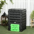 thumbnail image 1 of Outsunny 120 Gallon Black Plastic Composting Bin with 80 Vents and 2 Sliding Doors, 1 of 9