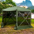 thumbnail image 1 of Outsunny 12x12ft Pop-Up Hexagon Gazebo, with Mesh Netting Walls and Carry Bag, Green, 1 of 9