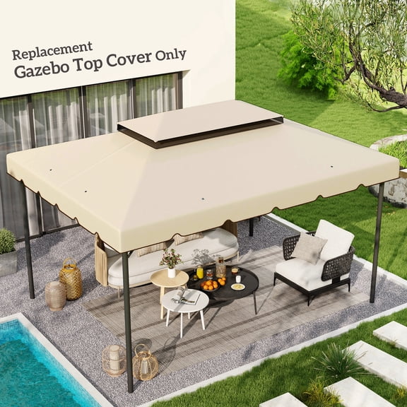 Outsunny 13' x 10' Gazebo Replacement Canopy, Gazebo Top Cover for 01-0870, 84C-101, 84C-144 with Double Vented Roof (TOP ONLY), White