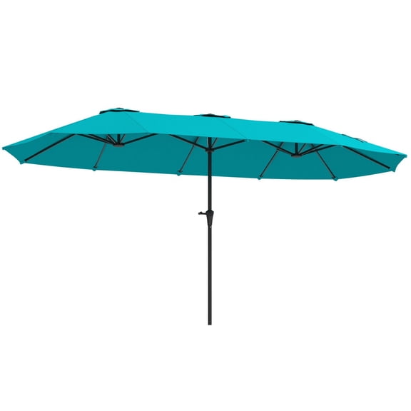Outsunny 13 ft. Extra Large Patio Umbrella with Easy Crank Handle  Vents for Outdoor  Patio  UPF30+  Navy Blue