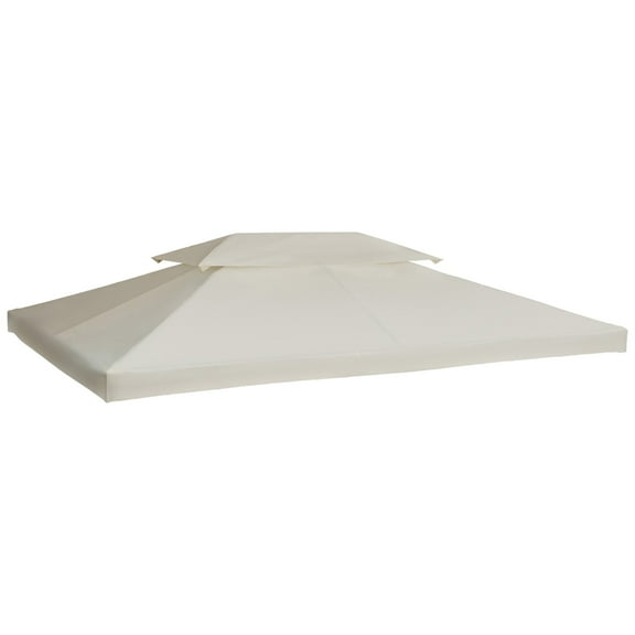 Outsunny 13' x 10' Gazebo Replacement Canopy, 2-Tier Top UV Cover for 9.84' x 9.84' Outdoor Gazebo, Cream White (Top Only),
