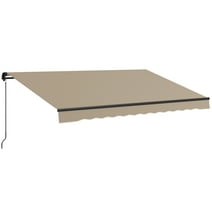 OutsunnyÂ 13' x 10' Patio Retractable Awning Sunshade Shelter, Beige