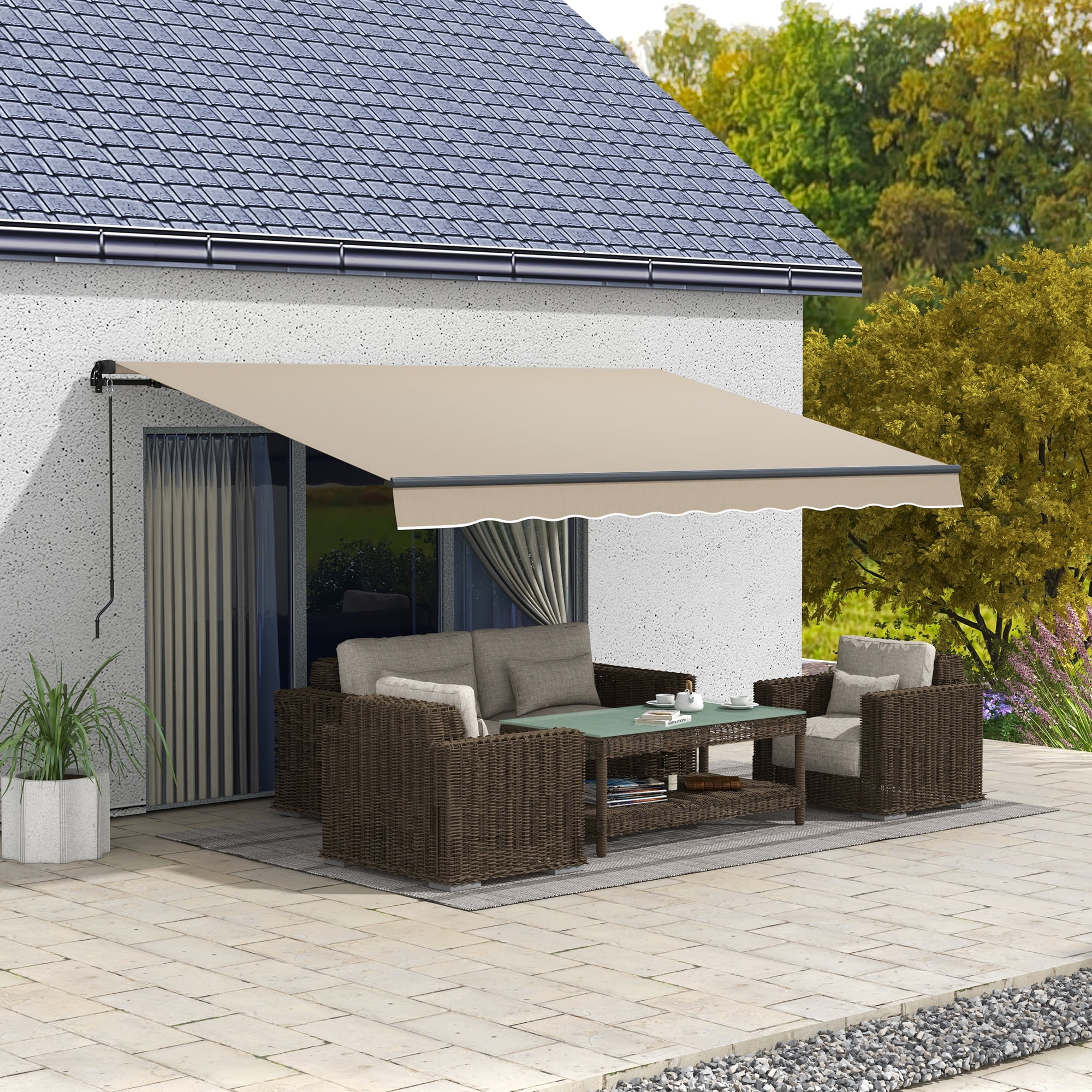 Outsunny Retractable Side Awning Privacy Screen - Thumbnail 2
