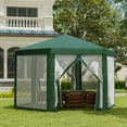 thumbnail image 1 of Outsunny 13' x 11' Garden Party Tent Hexagon Patio Canopy w/ Netting Green, 1 of 9
