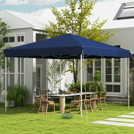 Outsunny 13" x 13" Dark Blue Pop Up Instant Outdoor Canopy, Height Adjustable
