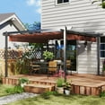 thumbnail image 1 of Outsunny 13' x 13' Retractable Pergola Canopy, Aluminum Outdoor Pergola for Garden, Patio, Backyard, Deck, Brown, 1 of 10