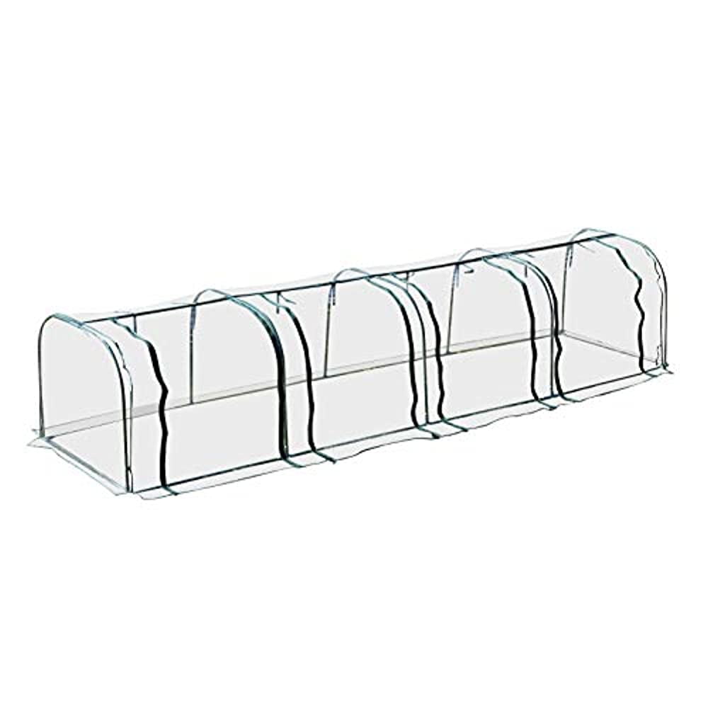 Clear PVC Tunnel Greenhouse with Steel Frame, 13' x 3' x 2.5'