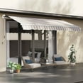 thumbnail image 1 of Outsunny 141.75" x 98.5" Multicolor Manually Retractable Patio Awning, UV Resistant, 1 of 9