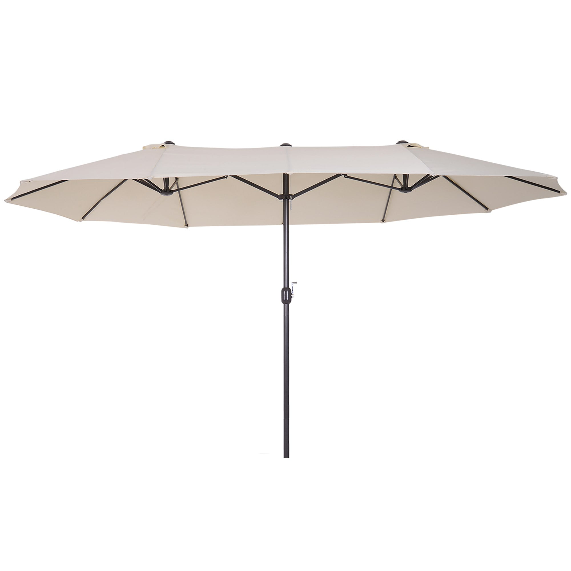 Extra Large Cream White Steel Double-Sided Patio Umbrella
