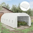 thumbnail image 1 of Outsunny 19.7' x 9.8' x 6.6' Greenhouse Cover Replacement, White, 1 of 10