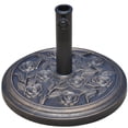 thumbnail image 1 of Outsunny 19" Round Decorative Resin Rose Floral Umbrella Pole Holder with Bronze Finish, 1 of 6