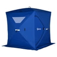 thumbnail image 1 of Outdoor Tents Outsunny 2-4 People Ice Fishing Shelter, Pop-Up Portable Ice Fishing Tent with Carry Bag, Two Doors, Windows and Vents, Ice Shanty for Winter Fishing, Blue,Backpacking Tents, 1 of 1
