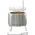 thumbnail image 1 of BBQ Utensils Outsunny 2-in-1 Smokeless Fire Pit, BBQ Grill, 19" Portable Wood Burning Firepit with Cooking Grate and Poker, Low Smoke Camping Bonfire Stove for Backyard Patio Picnic, Stainless Steel,, 1 of 7