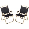 thumbnail image 1 of Outsunny 2 Pack Folding Camping Chairs, Lightweight Portable Steel Frame Armchairs with Oxford Fabric, 286 lbs Capacity, Black, for Beach, Fishing, Picnic and Hiking Trips, 1 of 8