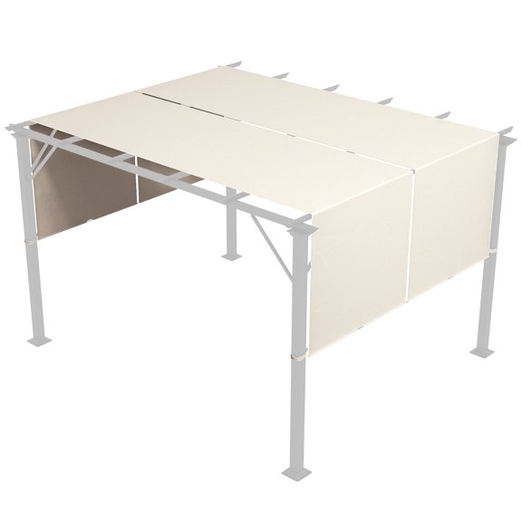 Patio Umbrellas Outsunny 2 PCS 4 x 18ft Pergola Canopy Replacement, UV Protection Pergola Shade Cover, Easy to Install for 10 x 11.8ft Pergola, Khaki,Outdoor Umbrellas