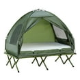 thumbnail image 1 of Outsunny 2 Person Foldable Camping Cot with Tent, Bedspread, Air Mattress, 1 of 10