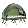 thumbnail image 1 of Outsunny 2 Person Foldable Camping Cot with Tent, Bedspread, Air Mattress, 1 of 10