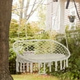 thumbnail image 1 of Outsunny 2-Person Hammock Chair Macrame Swing with Soft Cushion, Hanging Cotton Rope Chair for Indoor Outdoor Home Patio Backyard, White, 1 of 9