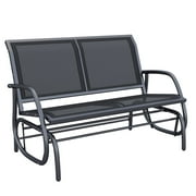 Outsunny 2-Person Outdoor Glider Bench, Black