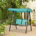 thumbnail image 1 of Outsunny 2-Person Patio Swings with Canopy, Outdoor Canopy Swing with Adjustable Shade, Breathable Mesh Seats and Steel Frame for Garden, Poolside, Backyard, Blue, 1 of 9