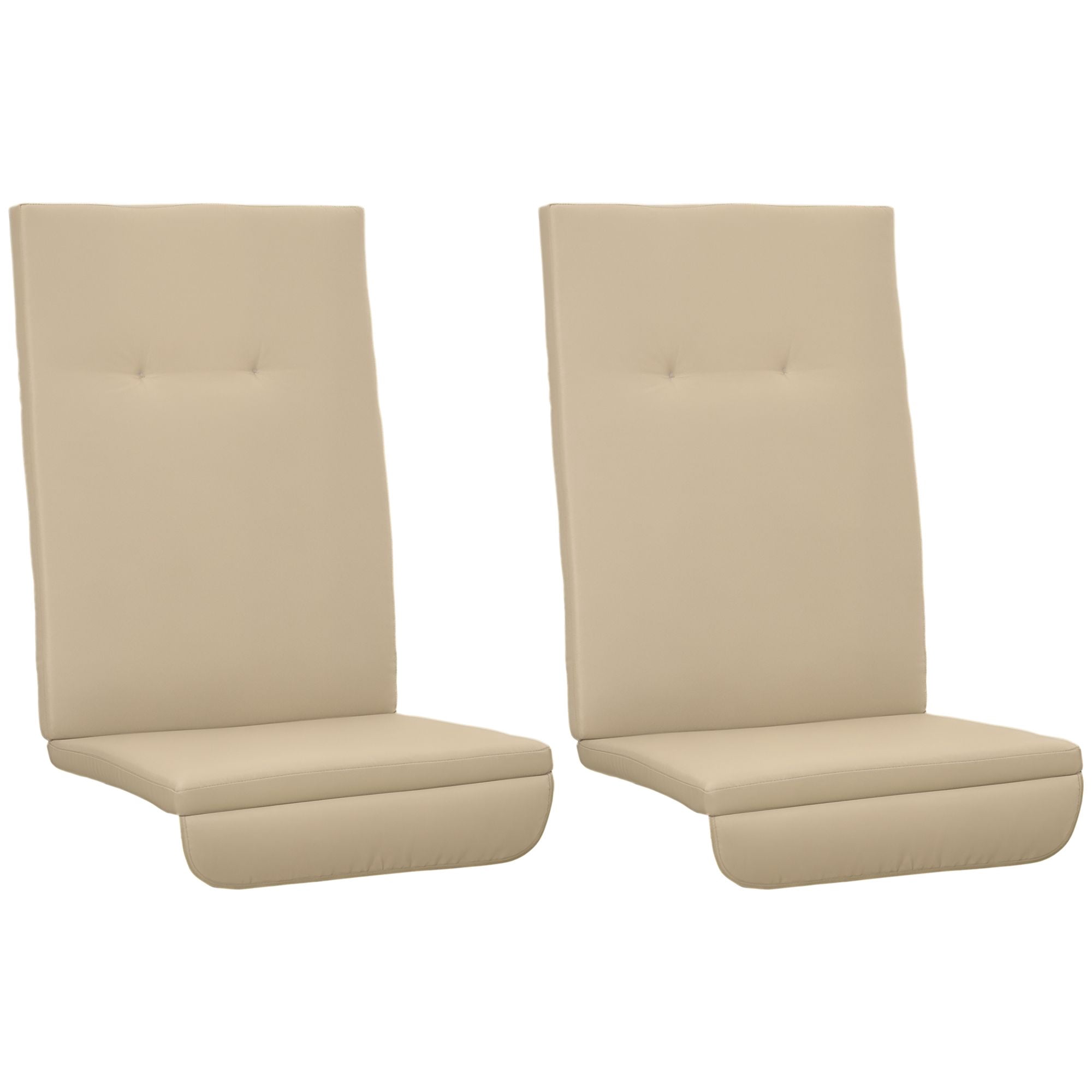Outsunny 2-Piece Beige Outdoor Porch Swing Cushion Set, Tufted Polyester Seat and Backrest Replacement Cushions with Foam, 48.75" L x 21.75" W for Patio Furniture and Gardens