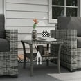 thumbnail image 1 of Outsunny 2-Tier Design Patio Wicker Coffee Table, Aluminum, Glass Top Side Table, Mixed Gray, 1 of 9