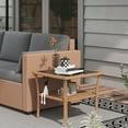 thumbnail image 1 of Outsunny 2-Tier Design Patio Wicker Coffee Table, Aluminum, Glass Top Side Table, Mixed Sand, 1 of 9