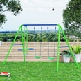 thumbnail image 1 of Outsunny 2-in-1 Kids Metal Swing Set for Backyard, 1 of 9