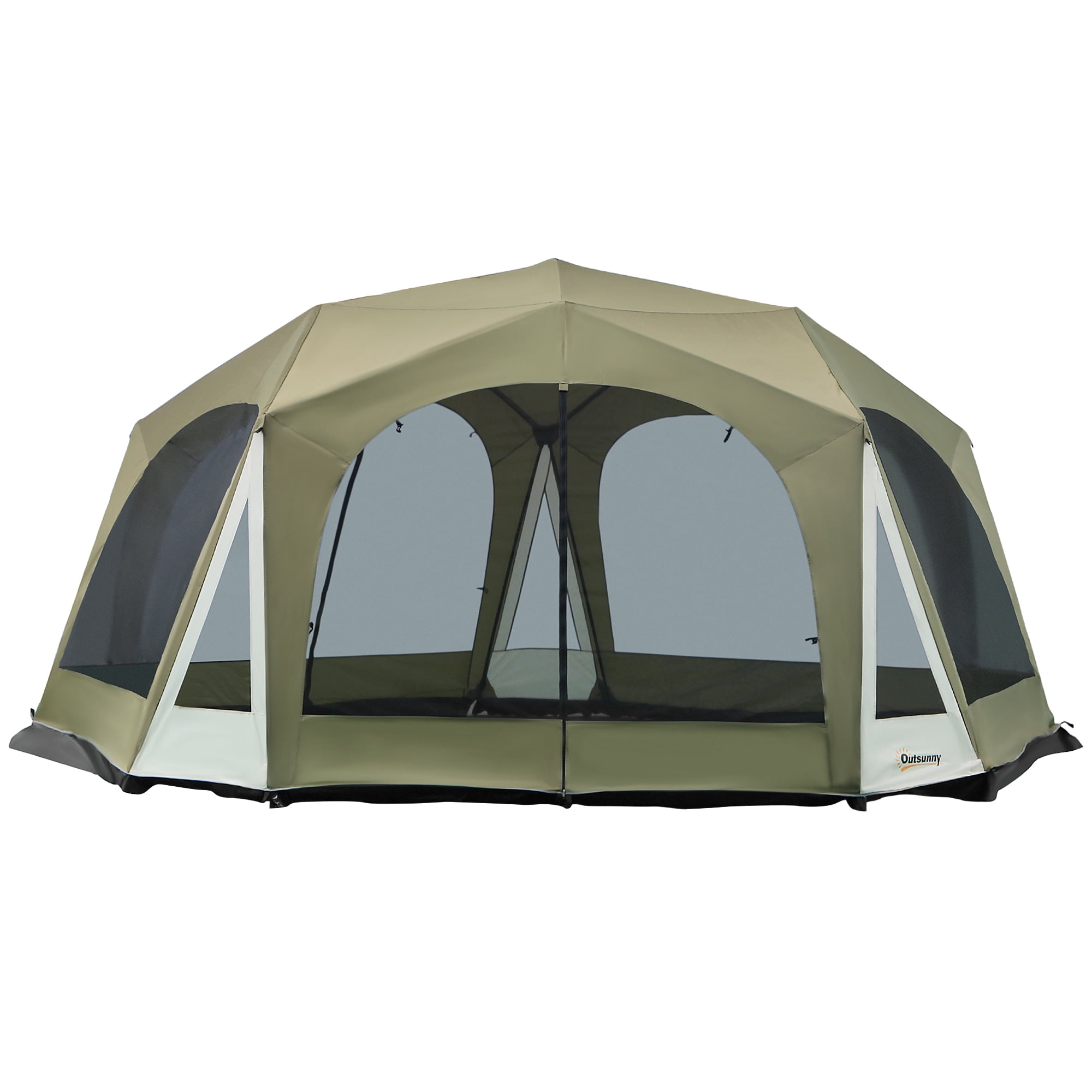 Outsunny 20 Person Camping Tent, Outdoor Cabin Tent Tent with 2 Doors,  Screen Room, Family Dome Tent for Hiking, Backpacking, Traveling, Easy Set  Up, Army Green 
