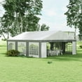 thumbnail image 1 of Outsunny 20' x 40' Large Outdoor Carport Canopy Party Tent with Removable Protective Sidewalls & Versatile Uses, White and Gray, 1 of 10