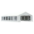 thumbnail image 1 of Outsunny 20' x 40' Large Outdoor Carport Canopy Party Tent with Removable Protective Sidewalls & Versatile Uses, White, 1 of 9