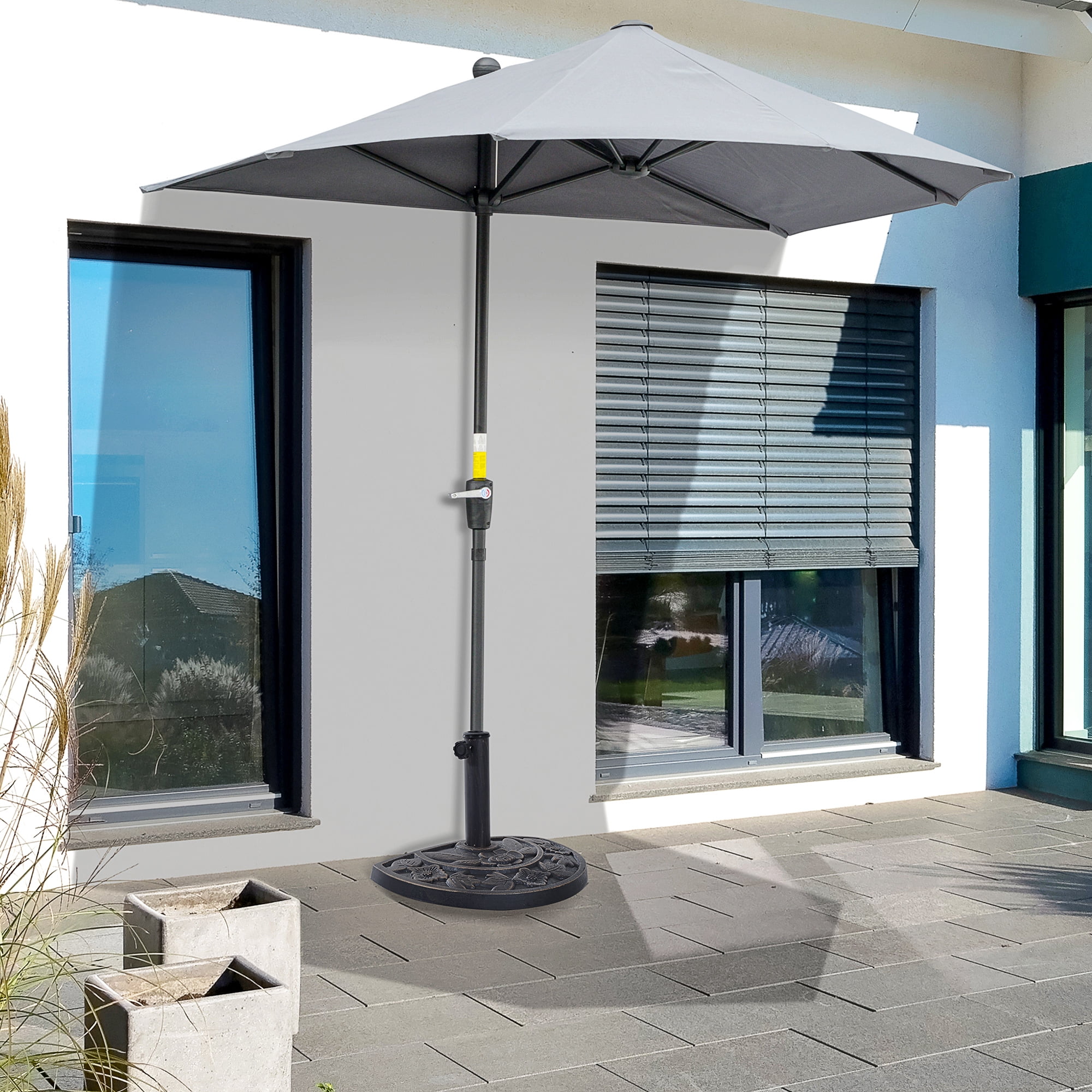 Bronze Half Round Decorative Metal Patio Umbrella Base