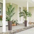 thumbnail image 1 of Outsunny 23.6 Inch Tall Planters for Outdoor Plants, Set of 2 Plastic Flower Pots with Drainage Holes, Brown, 1 of 9