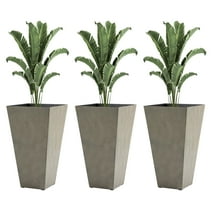 Outsunny 28" Tall Plastic Flower Pot, Set of 3, Large Outdoor & Indoor