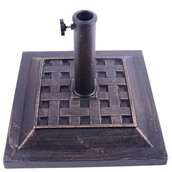 Outsunny 28 lbs Bronze Square Stone Patio Umbrella Base