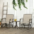 thumbnail image 1 of Outsunny 3 Piece Bistro Set with Outdoor Gliders, Glass Top Table, Brown, 1 of 9