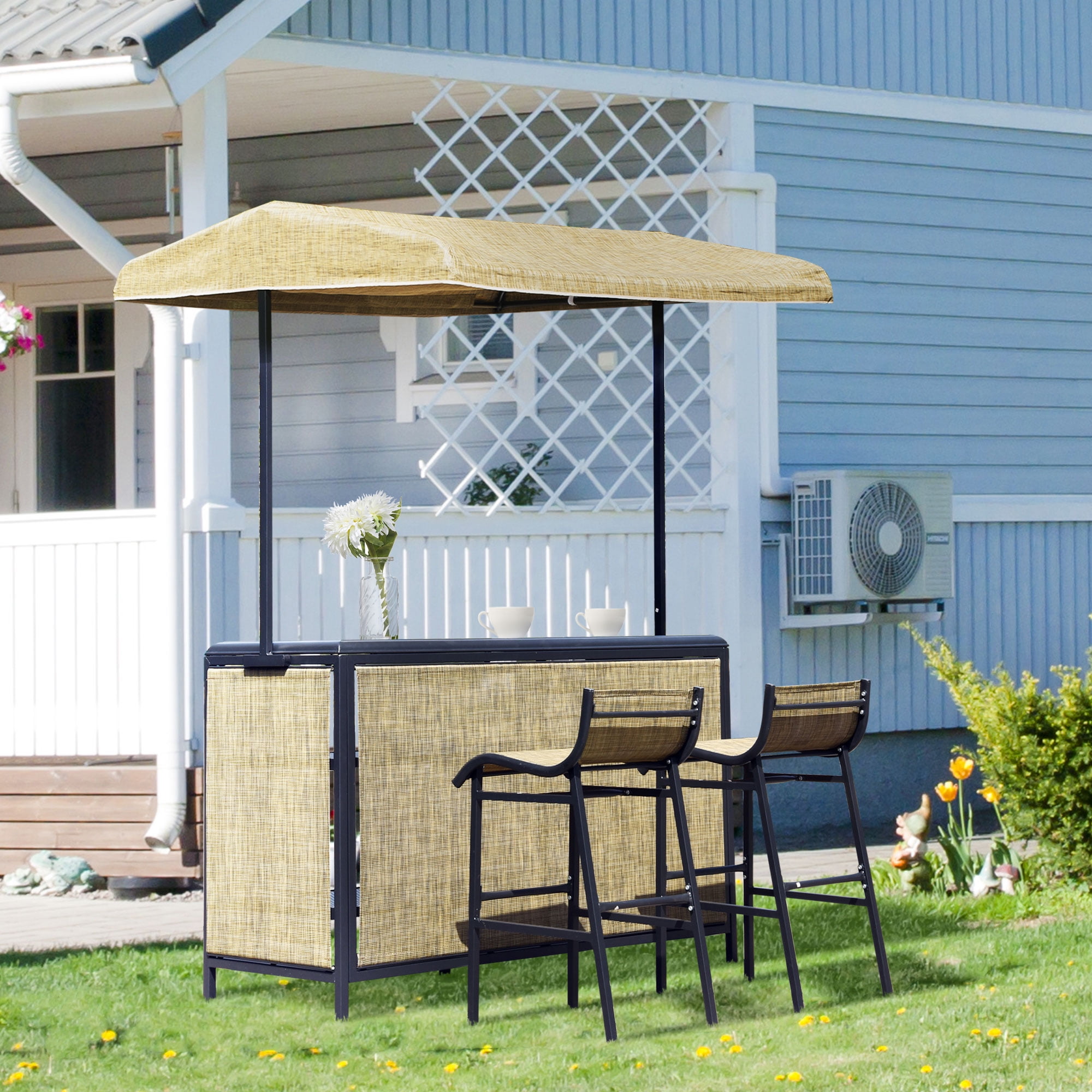 Outsunny bar outdoor set new arrivals