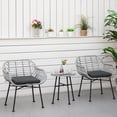 thumbnail image 1 of Outsunny 3 Piece Patio Set, PE Rattan Table and Chairs, Gray, 1 of 9